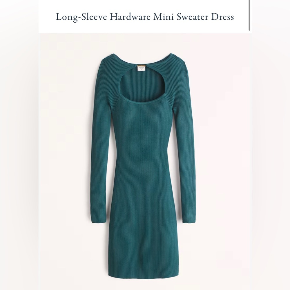 Abercrombie Teal Knit Mini Dress size Large Tall